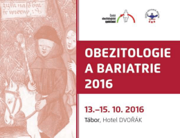 Obezitologie a bariatrie, Tábor, 13. – 15.10. 2016