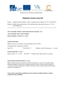 Potřeby a aktivačně motivačn&iacute; vlastnosti &ndash; test