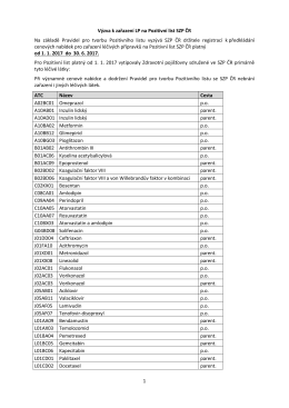 1 Výzva k zařazení LP na Pozitivní list SZP ČR Na základě Pravidel