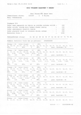 Page 1 Datum a čas: 08 . 10. 2016 16:04 List č. : 1 oPIs výsLEDKU