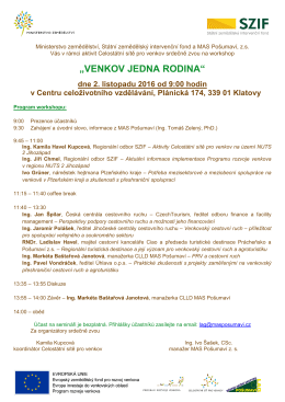 Venkov jedna rodina - Státní zemědělský intervenční fond