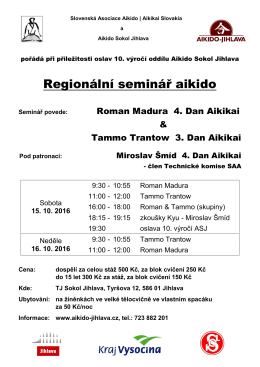 Regionální seminář aikido - Slovenská aikido asociácia Aikikai