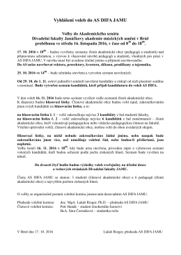 Vyhl&aacute;&scaron;en&iacute; voleb do AS DIFA JAMU