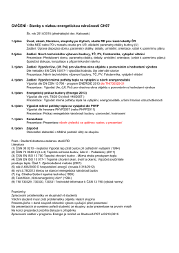 CVIČEN&Iacute; - Stavby s n&iacute;zkou energetickou n&aacute;ročnost&iacute; CH07