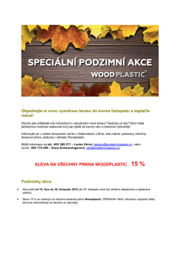 SLEVA NA V&Scaron;ECHNY PRKNA WOODPLASTIC 15 %