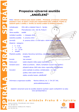 Propozice ke stažen&iacute;. - Dům dět&iacute; a ml&aacute;deže Praha 8