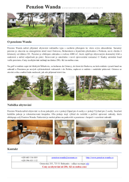 O penzionu Wanda Nab&iacute;dka ubytov&aacute;n&iacute; Kontakt