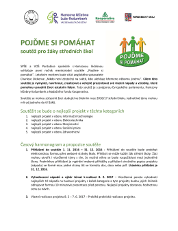 Pojdme si pomahat - propozice souteze