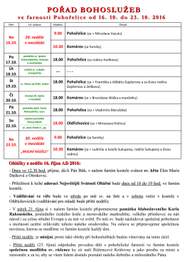 Bohoslužby 2016-10