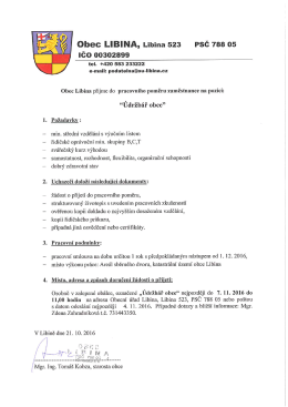 Výzva k přihlášení zájemců - údržbář obce
