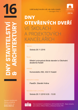 Den stavitelstv&iacute; a architektury