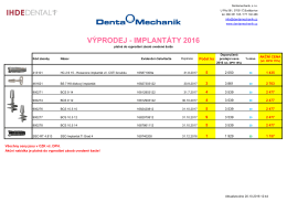 v&yacute;prodej - implant&aacute;ty 2016