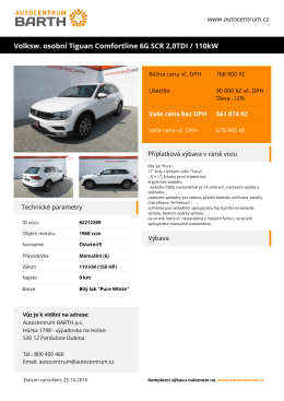 Volksw. osobní Tiguan Comfortline 6G SCR 2,0TDI / 110kW