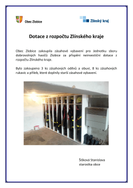 Dotace z rozpočtu Zlínského kraje