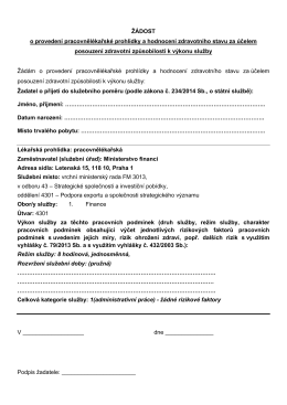 Žádost o pracovnělékařskou prohlídku PDF
