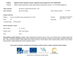 05 &ndash; Sezn&aacute;men&iacute; s aplikac&iacute; MS Excel 2007