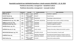 Rozmístění vyučujících pro individuální konzultace v zimním