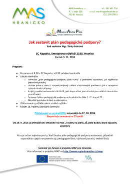 Pozvanka - Plan pedagogicke podpory