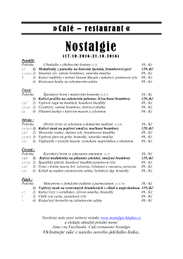 Polední menu - NOSTALGIE Restaurace Kladno