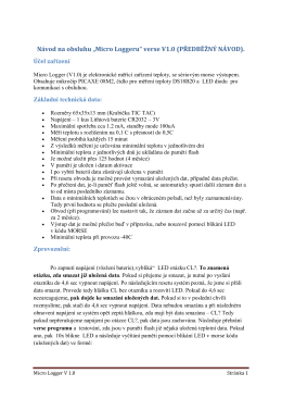Předběžný popis dataloggeru V1.0