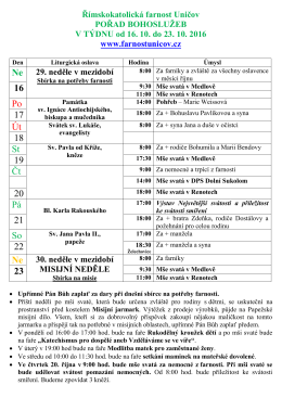 Ohlášky - Farnost Uničov
