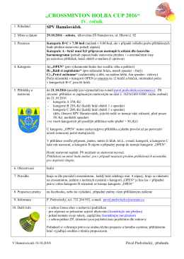 více info v propozicích - crossminton.cz