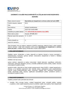 OZN&Aacute;MEN&Iacute; O VOLN&Eacute;M PRACOVN&Iacute;M M&Iacute;STĚ ZA - euipo