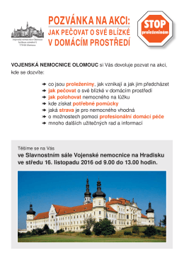 Pozvánka na akci - STOP proleženinám