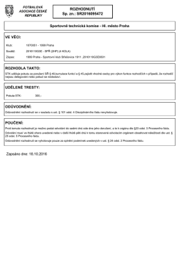 ROZHODNUTÍ Sp. zn.: SR2016095472
