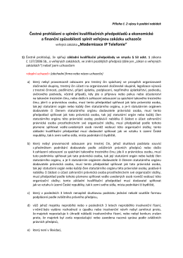 Čestn&eacute; prohl&aacute;&scaron;en&iacute; o splněn&iacute; kvalifikačn&iacute;ch předpokladů a