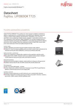 Datasheet Fujitsu LIFEBOOK T725
