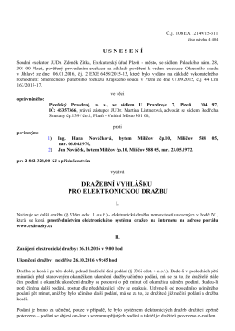dražební vyhlášku pro elektronickou dražbu