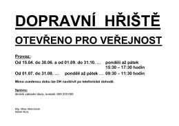 Otevřeno veřejnosti - CEDULE na DDH při ZŠ Sportovní