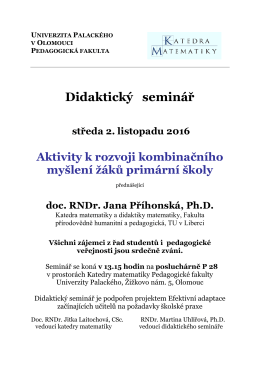 Didaktický seminář - Katedra matematiky
