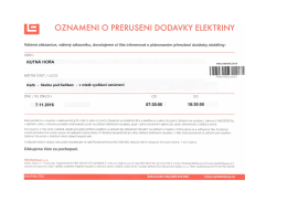 Page 1 |E. OZNAMENI O PRERUSENI DODAVKY ELEKTRINY