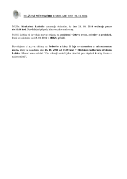 HL&Aacute;&Scaron;EN&Iacute; MĚSTSK&Eacute;HO ROZHLASU DNE 20. 10. 2016