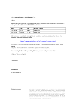 Informace o přerušení dodávky elektřiny, Veřechov 4.11.