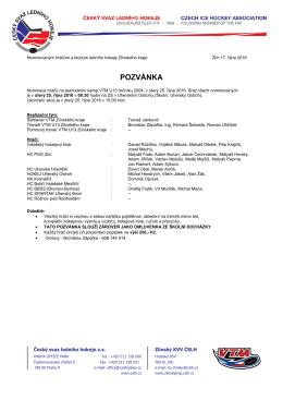 Pozv&aacute;nka - Krajsk&yacute; svaz ledn&iacute;ho hokeje Zlin