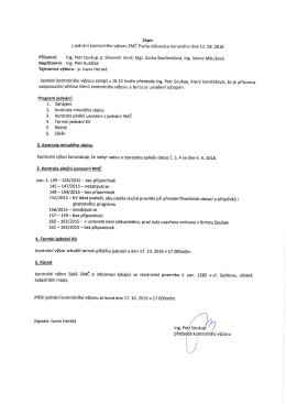 Zápis z jednání kontrolního výboru ze dne 12. 9. 2016