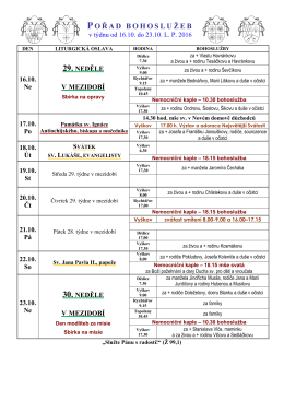 po ř adbohoslu ž eb - Ř&iacute;mskokatolick&aacute; farnost Vy&scaron;kov
