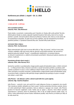 Anotace semin&aacute;řů