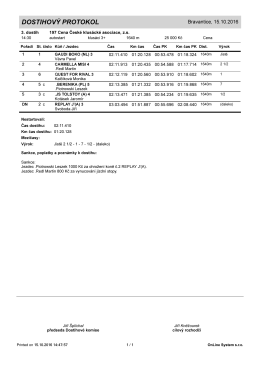 3. dostih 1640m - On line System