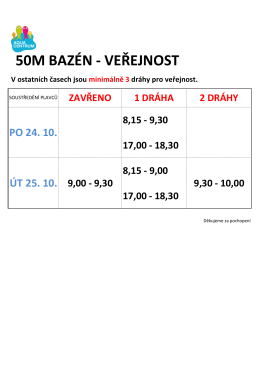 50m bazén - veřejnost