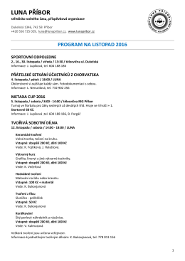 Program na listopad 2016