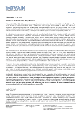 TK SOVAK ČR - říjen 2016 - Ztráty v trubní síti