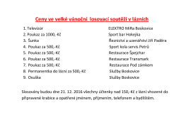 Ceny ve velké vánoční losovací soutěži v lázních