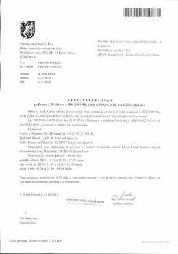 Page 1 |||||||||||||||||||| Městský úřad Kutná Hora, kancelář tajemníka