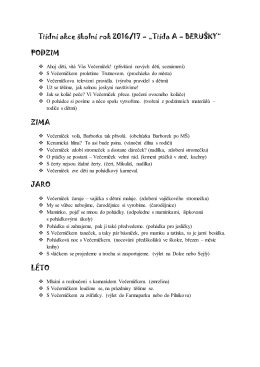 Tř&iacute;dn&iacute; akce &scaron;koln&iacute; rok 2016/17 &ndash; &bdquo;Tř&iacute;da A &ndash; BERU&Scaron;KY&ldquo;