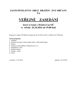 VEŘEJNÉ ZASEDÁNÍ