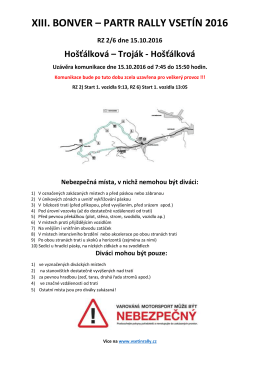 XIII. BONVER – PARTR RALLY VSETÍN 2016 RZ 2/6 dne 15.10